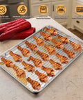 Half Sheet Baking Pan With Wire Cooling Rack Set For Oven Cooking 17.7 By 13 Inch Stainless Steel Rimmed Tray Roasting Chicken