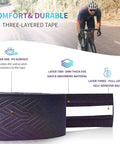 Rocket Texture Anti Slip Bar Tape for Road Bikes Cushioned PU Handlebar Wrap with Sweat Resistant Grip showing three-layer structure.
