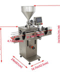 Heavy Duty Servo Automated Paste And Liquid Filling Machine 100 To 1000 Milliliter Capacity with dimensions and stainless steel structure.