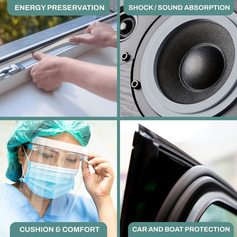 Tough As Nails Weather Stripping Tape For Doors And Windows High Density Foam Insulation Seal Soundproof Draft Guard applied in a home.