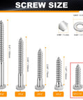 12 Pack Three Eighths Inch By One And A Half Inch Hex Head Lag Screws For Wood In 304 Stainless Steel With Flat Washers