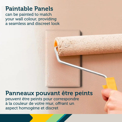 OutSmart Outlet Shield 2 Pack With Paintable Decoy Panels For Unused Outlets Easy No Tools Install Kidproof Safety For Curious Toddlers Covers And Conceals Seamless Wall Look being painted
