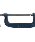 Heavy Duty 8 Inch G Clamp Built Like A Tank With Resilient Iron Frame And Ridiculous 1700 Pound Grip featuring Acme threads.