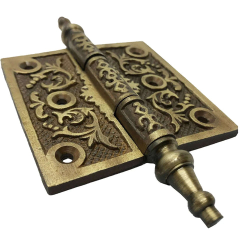 6 Inch Antique Style Iron Hinge Heavy Duty Dope Old World Brass Finish For Doors Gates Cabinets Barn Doors Includes Mounting Screws