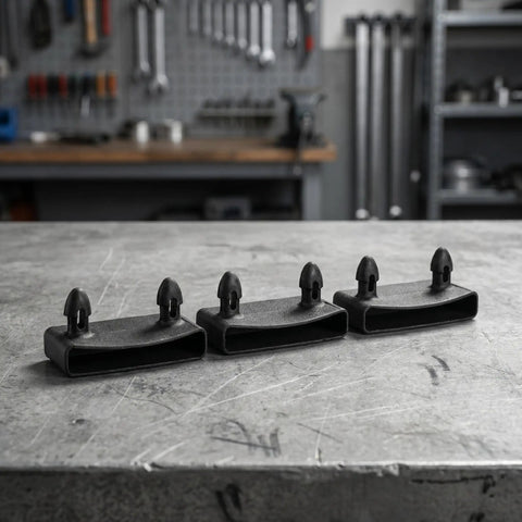 Heavy Duty 75 Pack Black Plastic Bed Slat End Caps Replacements Kit For Wooden Platform Beds With Screw Covers To Stop Slat Slide And Boost Weight Distribution, black plastic caps on workbench