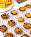 Two Pack Stainless Steel Cooling Rack For Baking 16x10 Inches with cookies and pastries, fits half sheet pan, healthier cooking, silver.