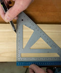 4 Inch And 7 Inch Stainless Steel Bench Square Set With Tri Square, Aluminum Base In Blue Anodized Finish, measuring wood