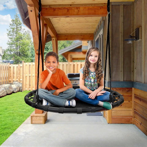 40 Inch Flying Saucer Tree Swing For Kids Heavy Duty Outdoor Disc Round Swing Supports Up To 220 Lbs Easy Install Crazy Fun Gift