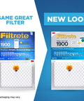 New and old packaging of Smart Air Filter 20x24x1 MPR 1900 MERV 13 1-Inch Premium Allergen Bacteria And Virus Filter, Bluetooth Life Tracker.