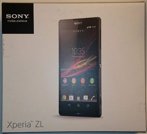 Unlocked Android Smartphone Featuring A Sick 5 Inch Bravia Display And Massive 460 Hour Standby Life With A Clutch 13 Mp Exmor Rs Camera And Dedicated Stamina Battery Mode In Classic Black Plus USA Warranty Coverage And Top Rated Customer Support For, shown in packaging with screen display.