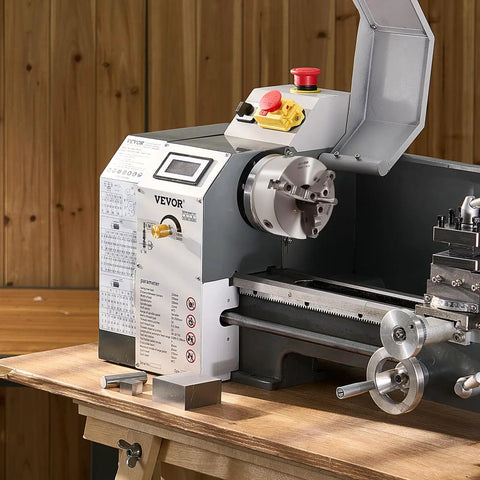Precision 8 Inch 3 Jaw Lathe Chuck Self Centering Machine Tool With 2 1 4 In 8 Thread Base and T Wrench on VEVOR lathe