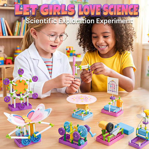 Science Kit For Girls With 100 Plus Experiments Hands On STEM Toys To Spark Curiosity Fun Learning Critical Thinking And Problem Solving Educational Science Set For Young Learners, girls building plastic science models