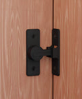 90 Degree Zinc Alloy Barn Door Lock Latch, Heavy Duty Security Lock For Bathroom Garage Bedroom And Cabinet, installed on wood door