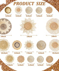 Boho Basket Round Wall Decals Set Of 18 Peel And Stick Removable Wall Stickers For Bedroom And Office Modern Rustic Decor Vibe Colorful Art