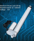 Built Tough Straight Up Heavy Duty DC12V Linear Actuator And Electric Push Rod Motor With 250Mm Stroke on electronic background
