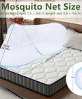 Extra Large Bed Tent With Built In Mesh Net Bottom 78 By 32 By 22 Inch Portable Foldable Camping Net for bed travel in blue