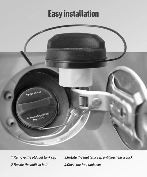 Universal Gas Cap Replacement For Cars And Trucks, Tough Durable Fuel Tank Cap That Fits 1500 2500 3500 HD And More, GT330 Part Compatible, Easy Snap Seal, High Quality Plastic Construction, Automotive Fuel System Accessory installed on fuel tank