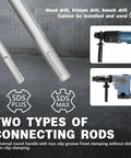 Heavy Duty Concrete Hole Saw Kit With 7 Tungsten Steel Masonry Drill Bits For Stone Brick And Cement Wall Drilling Including Sds Plus And Max Connectors To Get The Job Done Fast. SDS Plus and SDS Max connecting rods for hammer drills