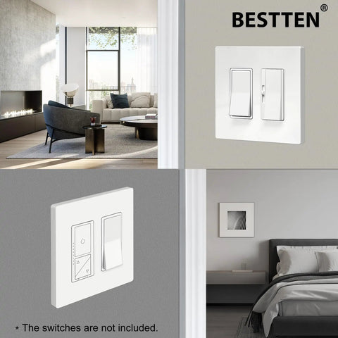 20 Pack 2 Gang Screwless Wall Plates Glossy Off White Decorator Outlet Covers For Light Switches Dimmers USB GFCI Receptacles