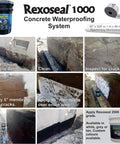 Kickass Rubberized Waterproofing Sealant For Foundations And Flat Low Slope Roofs Concrete Wood Metal Black Five Gallon Multi Purpose Coating applied on cracked foundation.