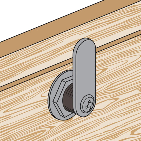 Drawer And Cabinet Lock With Diecast Housing In Classic Bronze Finish Keeps Your Stuff Safe While Securing Drawers And Cabinets installed view