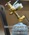 Built Like A Tank Heavy Duty Acetylene Tank Wrench for B and MC valves in use with secure grip on acetylene cylinder