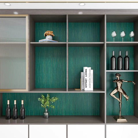 Teal Green Grasscloth Peel And Stick Wallpaper For Walls Self Adhesive Textured Linen Vinyl Covering Waterproof Faux Grasscloth