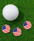 Golf Ball Markers With Hat Clip Set, Dope Assorted Pattern Markers And American Flag Design, Durable Iron Divot Tools On Grass
