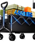 Heavy Duty Collapsible Wagon Cart With 480 Lbs Capacity All Terrain Wheels And Adjustable Handle Portable Utility Carrier