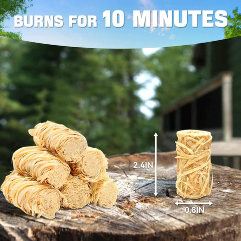 65 Piece All Natural Fire Starters Hand Woven From Premium Wood For Fireplace Pellet Stove Wood Stove Fire Pit Smoker BBQ