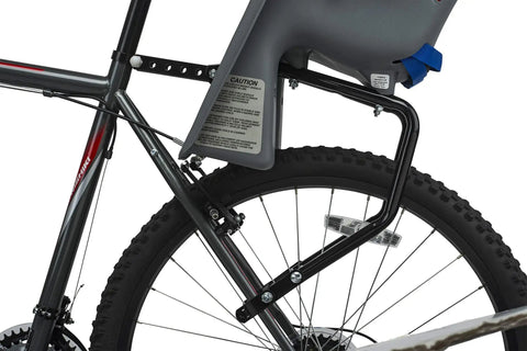 Side view of Rear Mount Lil Rider Child Bike Seat With Five Point Harness And Spoke Guard Fits 26 To 27 Inch Bikes Up To 40 Pounds