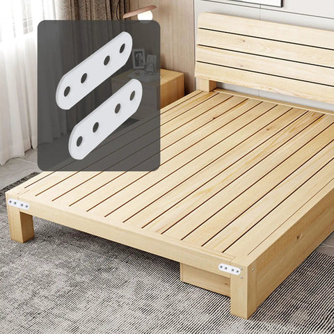 Premium White Iron Flat Brackets With Screws 20 Pack Heavy Duty Right Angle Hardware for securing wooden bed frame joints.