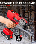 Automatic Rebar Tie Gun Cordless Electric Wire Twister Tool in use binding rebar on construction site, showing ergonomic design.