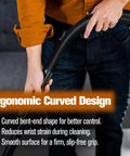 Person holding Miele Curved Hose Extension For S2110 S501 S524 And C1 C2 C3 Canister Vacuums Bent End Tubular Wand