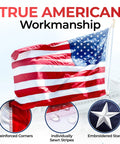 Heavy Duty Outdoor US Flag 3x5 Ft With Embroidered Stars Reinforced Material UV Protection Sewn Stripes Brass Grommets Displayed Outdoors