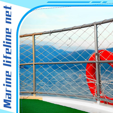 Boat Safety Lifeline Netting For Sailboats, Nylon Guardrail Deck Netting Keeps Pets, Crew, And Gear Safe On Deck, Prevents Falls