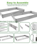 Two Pack 8x4x1ft Raised Garden Bed Kit Galvanized Metal Planter Boxes For Outdoors Ideal For Vegetables Flowers And Herbs With Easy Assembly And Durable Weatherproof Build components and tools overview.