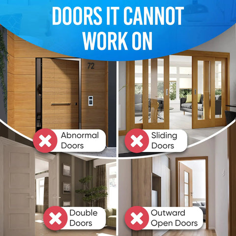 Portable Door Lock Security For Inside Use No Tool Install Ideal For Hotels Airbnbs Dorms And Travel Bedroom Privacy Lock Latch Stopper For Doors Blue Sturdy Metal Construction Keeps Room Safe And Private not suitable for sliding, double, outward-opening, or abnormal doors.