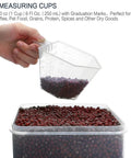 Person scooping beans with measuring cup from Big Ol 7 Qt Tall Food Storage Canisters Set Wide And Deep Airtight Pantry Containers.