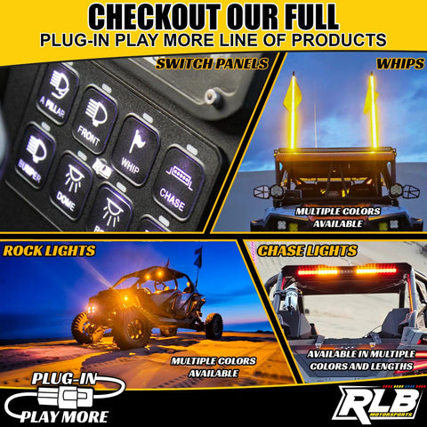 8 Gang 12V Switch Panel With Programmable RGBW LED for JK UTV, showing switch controls and colorful light setups