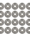 20 Piece 625ZZ Mini Ball Bearings 5x16x5mm ABEC5 Z3V3 Double Shield Low Noise High Speed For 3D Printers And CNC Machines Pro Grade For Motors Power Tools Toys And Home Appliances, 20-pack laid out on white