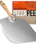 OUII aluminum pizza peel with wooden foldable handle, 12 x 14 inches.