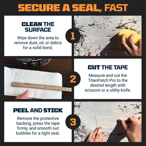 Step-by-step guide to applying Waterproof Sealant Tape That Stops Leaks Fast And Stays Sealed For 15 Plus Years 4 Inch By 10 Foot.