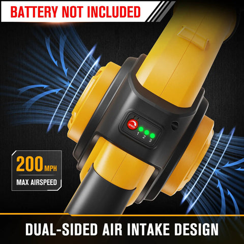 Control panel of Cordless Leaf Blower For DeWalt 20V Max Batteries Tool Only Up To 200 MPH Lightweight Mini Electric Blower