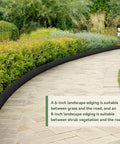 Heavy Duty Galvanized Steel Landscape Edging Kit With No Dig Hammer In Border System installed along a garden path