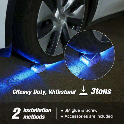 Blue LED Solar Deck Lights 12 Pack Waterproof Outdoor Lights For Driveway Dock Pathway with tire test and installation methods
