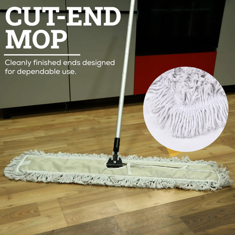 Kick Serious Dust Bunnies With This 36 Inch Industrial Cut End Dust Mop Refill Featuring A Super Solid Blended Yarn Pad For Warehouse Floors And Shop Cleanups No Sweat Three Pack.