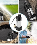 Heavy Duty Submersible Water Pump With 23 Foot Cord, Rock Solid Stainless Steel Build, Slick Operation Transfer Pump in use.