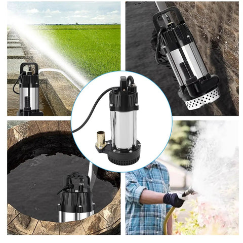 Heavy Duty Submersible Water Pump With 23 Foot Cord, Rock Solid Stainless Steel Build, Slick Operation Transfer Pump in use.