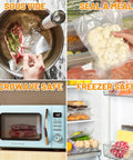 Heavy Duty Vacuum Sealer Bags 8x12 Inch 200 Quart BPA Free Food Saver Storage shown for sous vide, freezer, and microwave use.